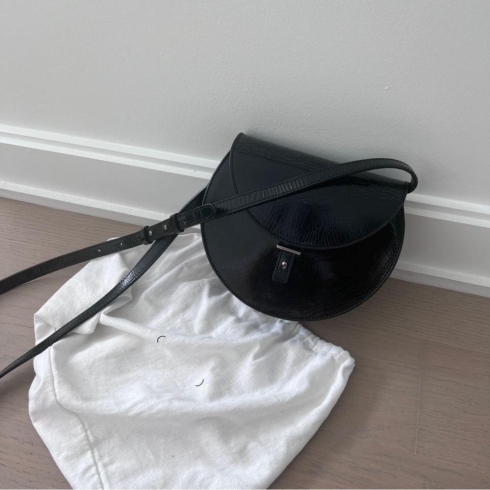 Black Patent Leather AB 21 Shoulder Bag